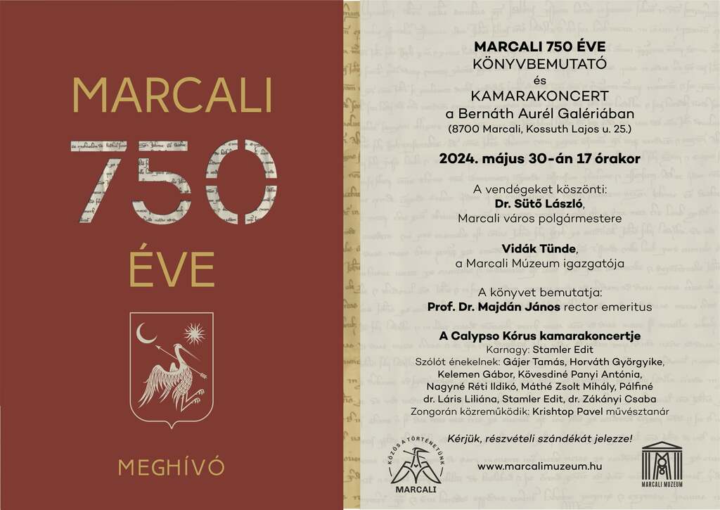 Marcali 750 éve - a Marcali Múzeum új, várostörténeti könyvének bemutatója
