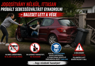 Jogosítvány nélkül, ittasan próbált sebességváltást gyakorolni – baleset lett a vége 