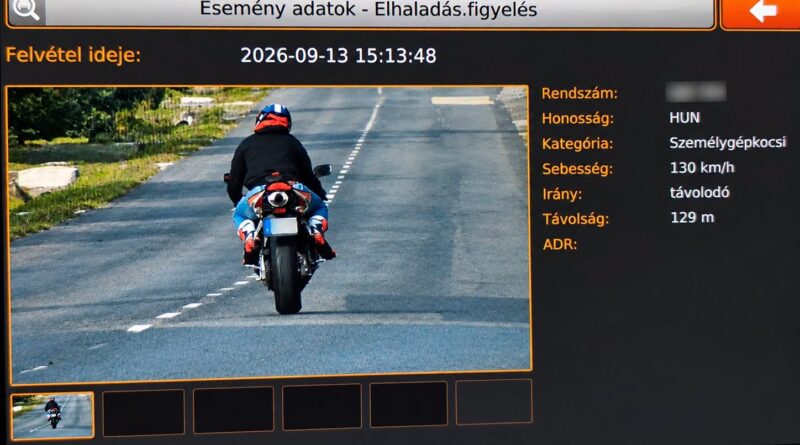 Több mint a duplájával száguldott egy motoros Mesztegnyőn: félmillió forintos bírság lett a vége